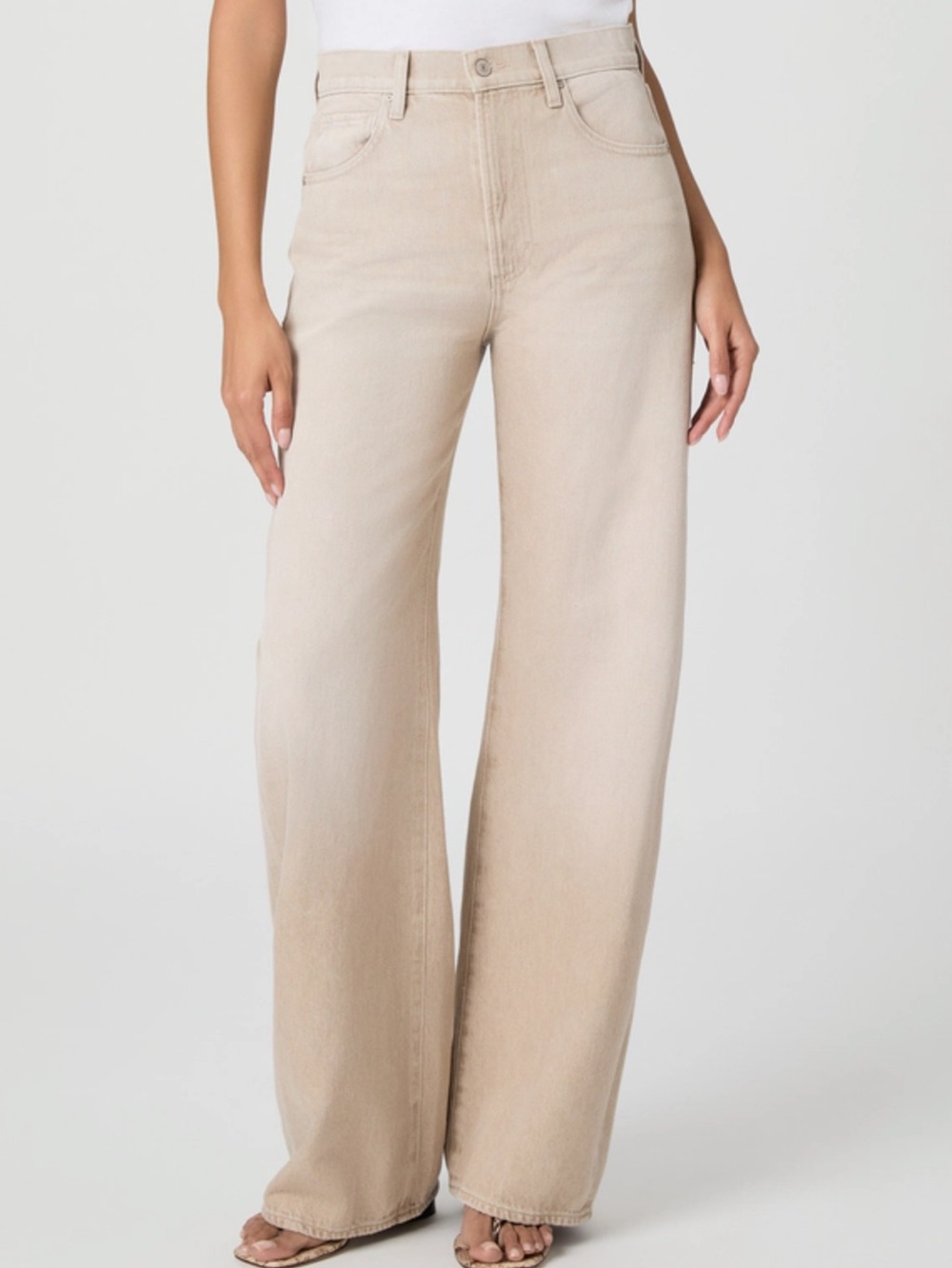 Paige Arellia 32 Inch Barrel Leg Jean- Soft Sepia